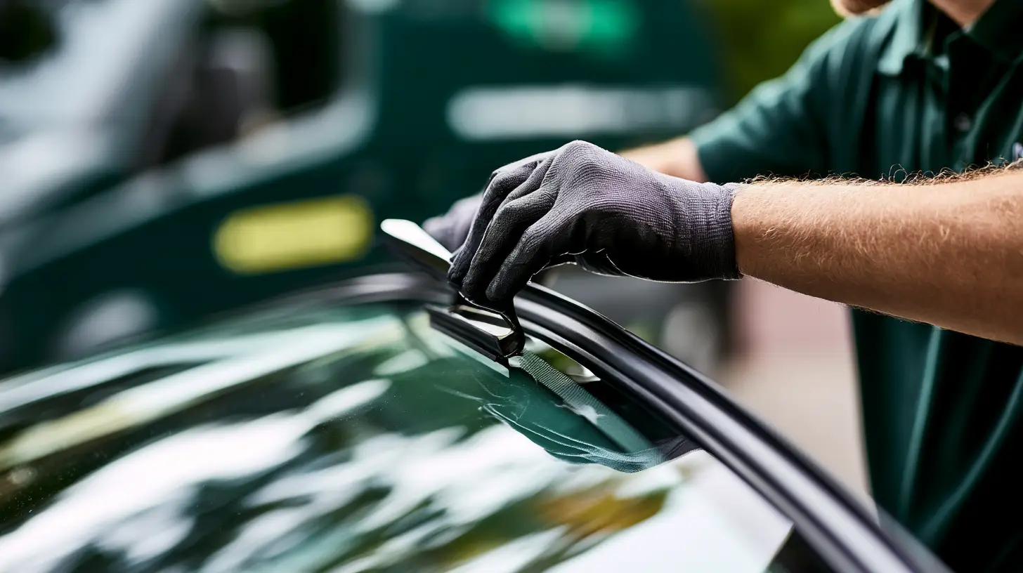 Seal Replacement carried out by a mobile autoglass technician at a customer's driveway